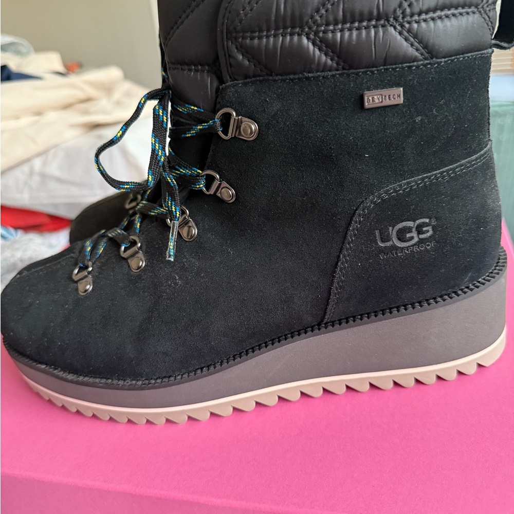 Brand New Faux Fur Lined UGG Winter Boots in Black Suede 9.5
